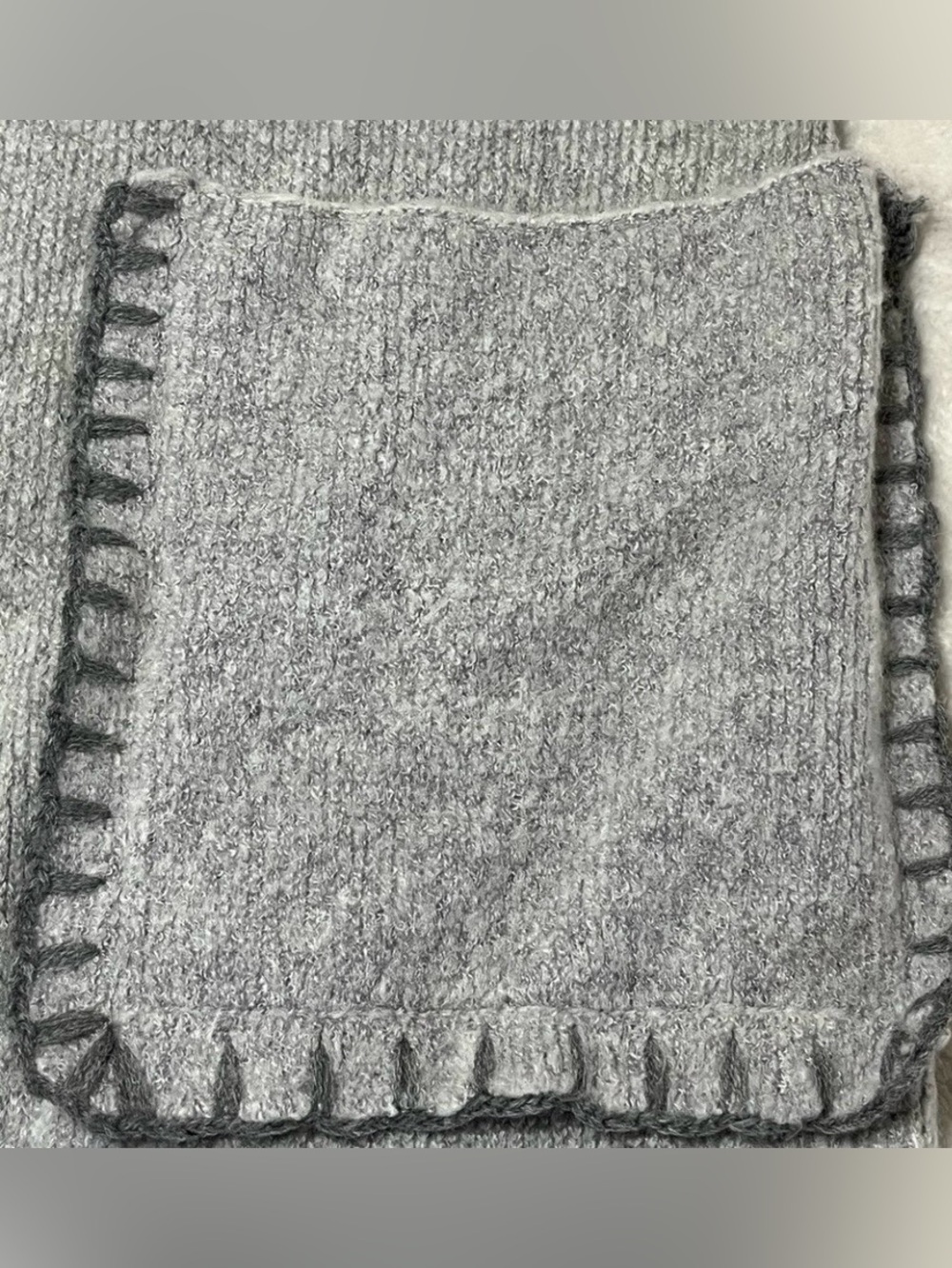 Venus Gray Whipstitch Fringe Duster Cardigan Midi Open Front Size M Cozy Fall - Picture 7 of 10